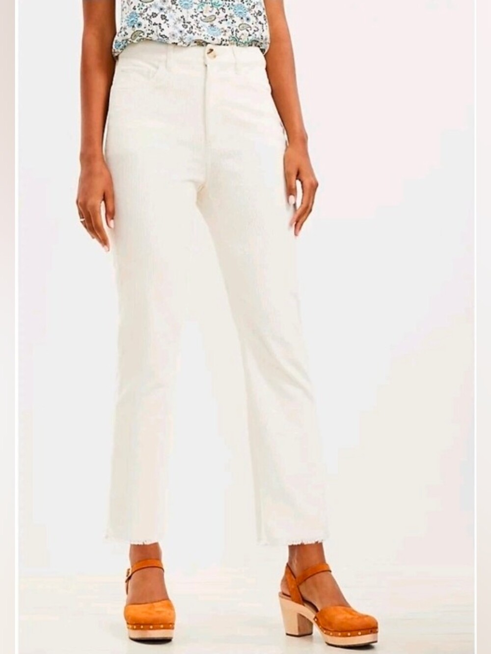 ❤️ LOFT CORDUROY HIGH RISE STRAIGHT CROP PANTS, 4P (27 PETITE)